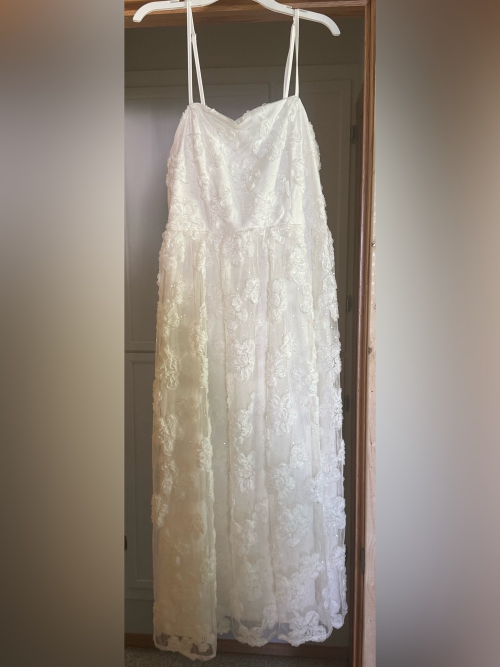 Lulus Delightful Charisma White Embroidered Sequin Mesh Midi Dress - Picture 2 of 6